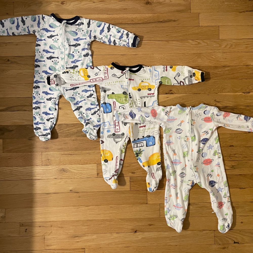 Baby Footie Pajamas with Mittens - 3 Pcs Boys
Footed Onesies, 100% Cotton